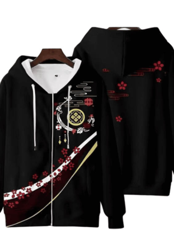 Anime Touken Ranbu Kashuu Kiyomitsu 3D Printed Black Zipper Hoodie