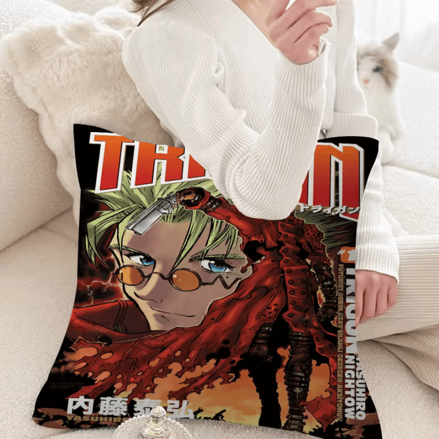 Anime Trigun Vash The Stampede Printed Pillow Cover Anime Trigun Vash The Stampede Printed Pillow Cover