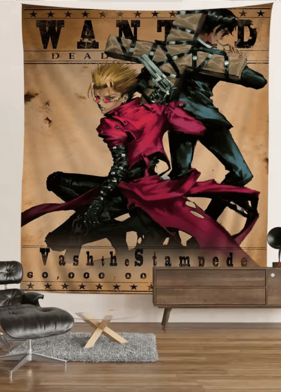 Anime Trigun Vash The Stampede And Nicholas D. Wolfwood Tapestry Wall Hanging