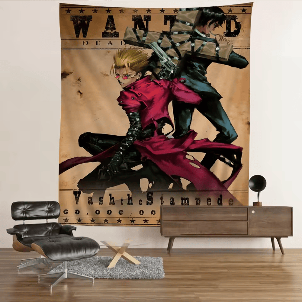 Anime Trigun Vash The Stampede And Nicholas D. Wolfwood Tapestry Wall Hanging Anime Trigun Vash The Stampede And Nicholas D. Wolfwood Tapestry Wall Hanging