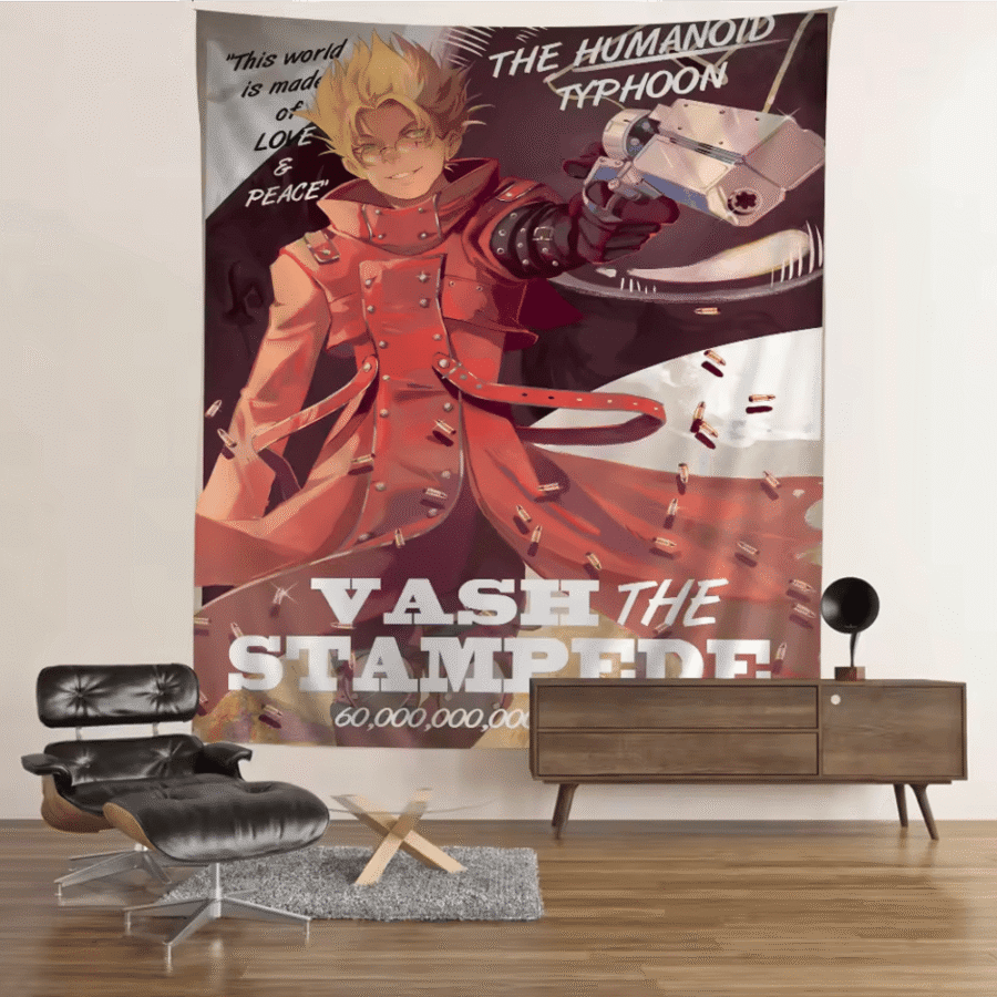 Anime Trigun Vash The Stampede Tapestry Wall Hanging Anime Trigun Vash The Stampede Tapestry Wall Hanging