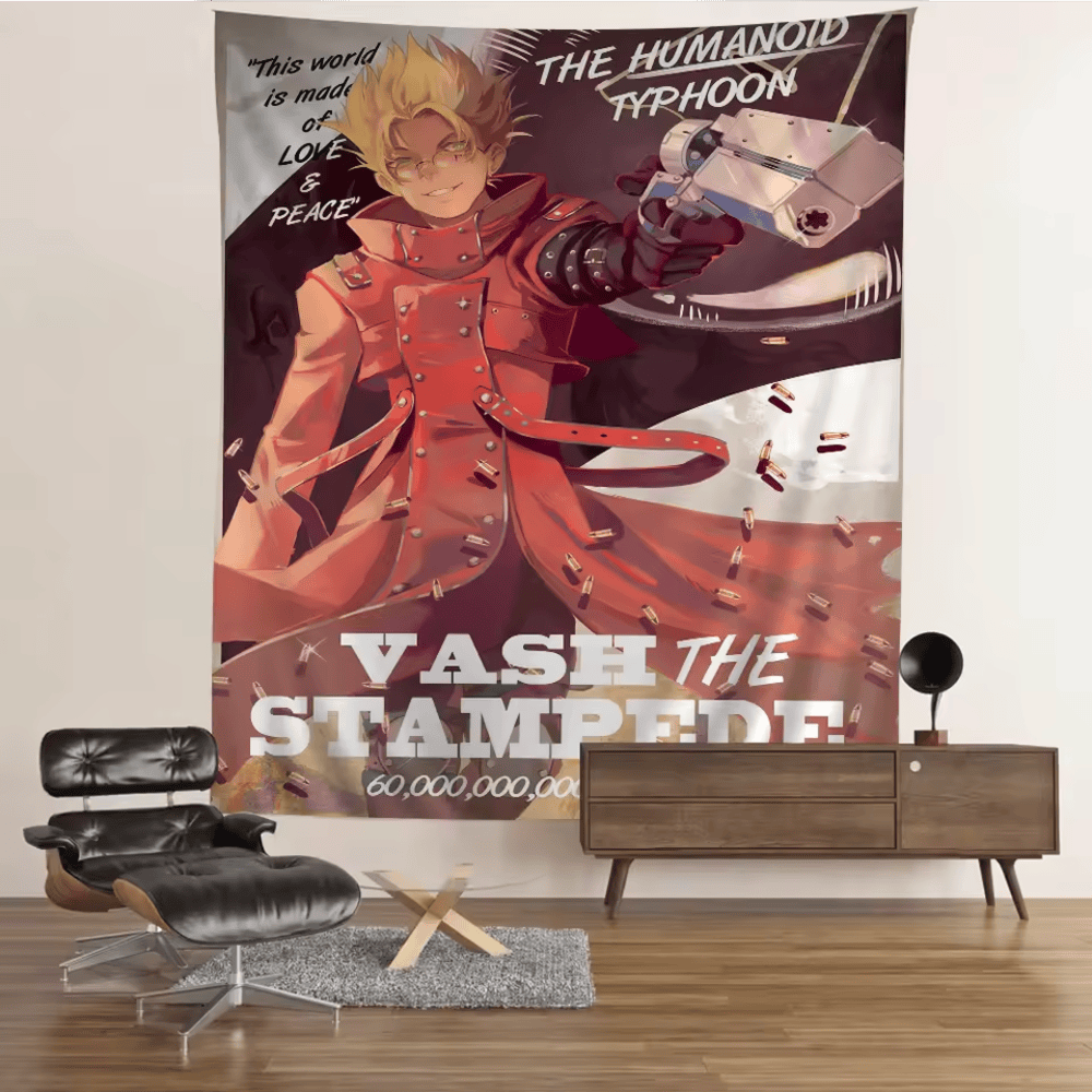 Anime Trigun Vash The Stampede Tapestry Wall Hanging Anime Trigun Vash The Stampede Tapestry Wall Hanging