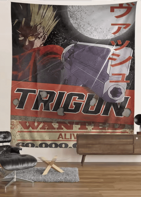 Anime Trigun Dead Or Alive Vash The Stampede Tapestry Wall Hanging