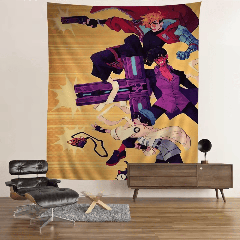 Anime Trigun Vash The Stampede With Friends Tapestry Wall Hanging Anime Trigun Vash The Stampede With Friends Tapestry Wall Hanging