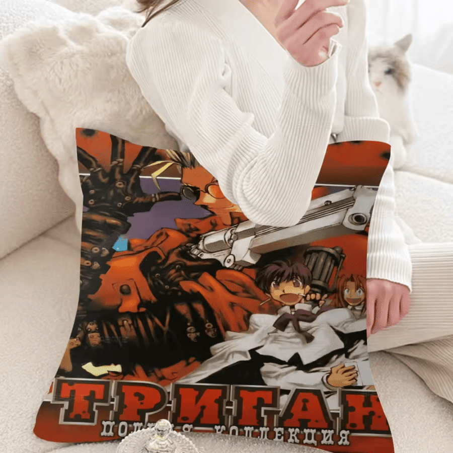 Anime Trigun Vash the Stampede With Friends Pillow Cover Anime Trigun Vash the Stampede With Friends Pillow Cover