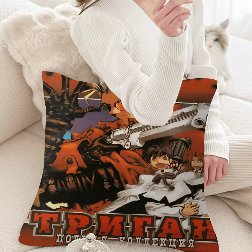 Anime Trigun Vash the Stampede With Friends Pillow Cover Anime Trigun Vash the Stampede With Friends Pillow Cover