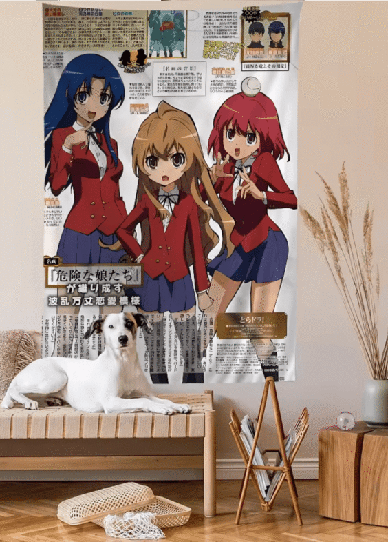 Toradora Anime Characters Print Wall Hanging Sheet