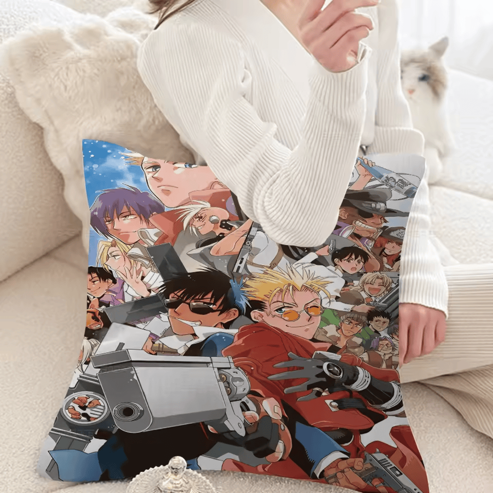 Anime Trigun Character Printed Pillow Cover Anime Trigun Character Printed Pillow Cover