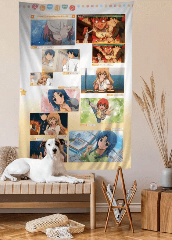 Toradora Anime Characters Print Tapestry Wall Hanging Sheet