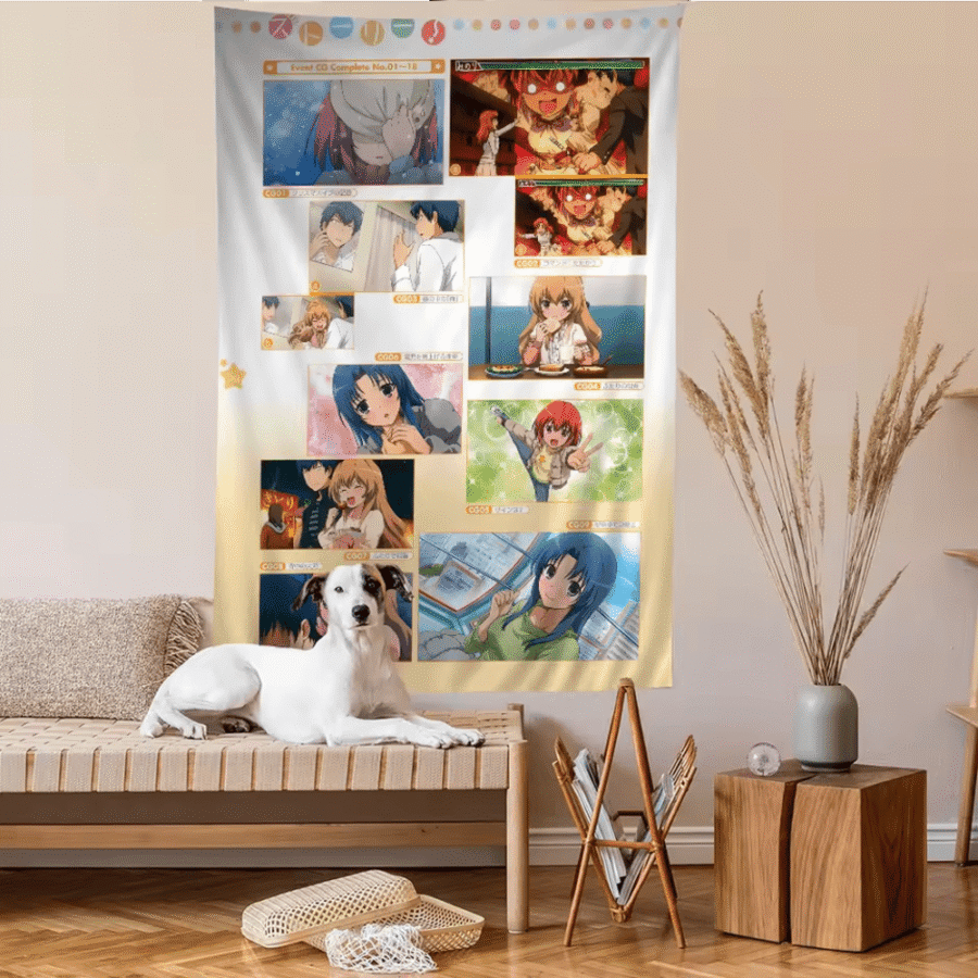 Toradora Anime Characters Print Tapestry Wall Hanging Sheet Toradora Anime Characters Print Tapestry Wall Hanging Sheet