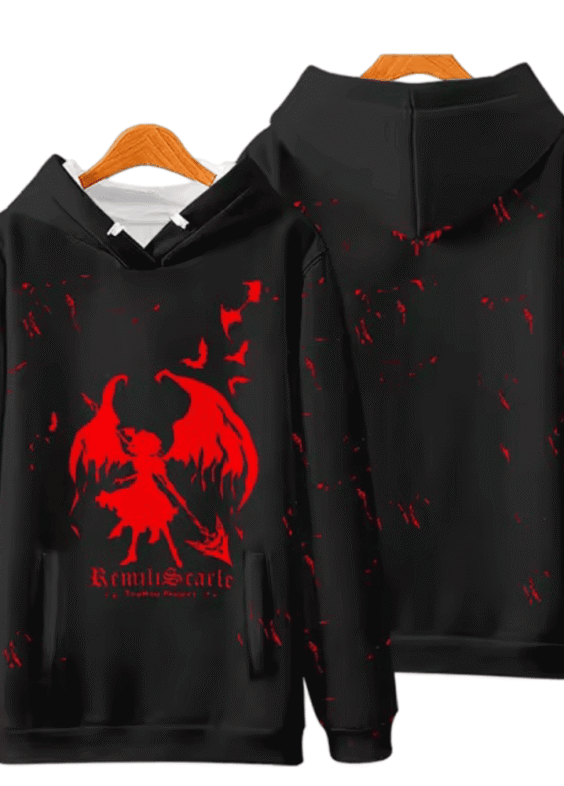 Anime Touhou Project Remilia Scarlet 3D Printed Black Sweatshirt