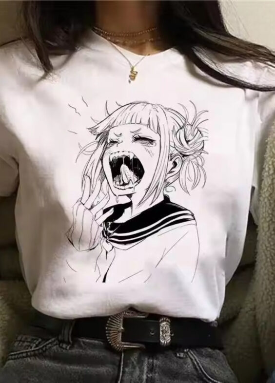 Anime My Hero Academia Himiko Toga White T-Shirt