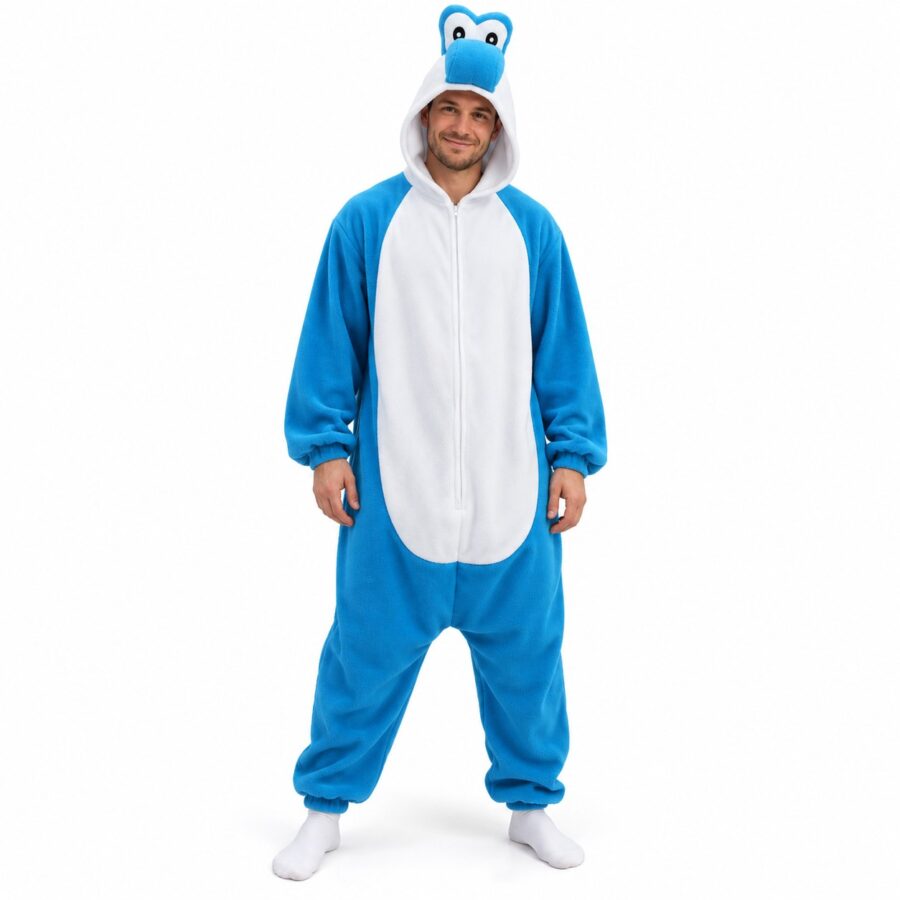 Dinosaur Kigurumi Onesie Blue Front Man Dinosaur Kigurumi Onesie Blue Front Man
