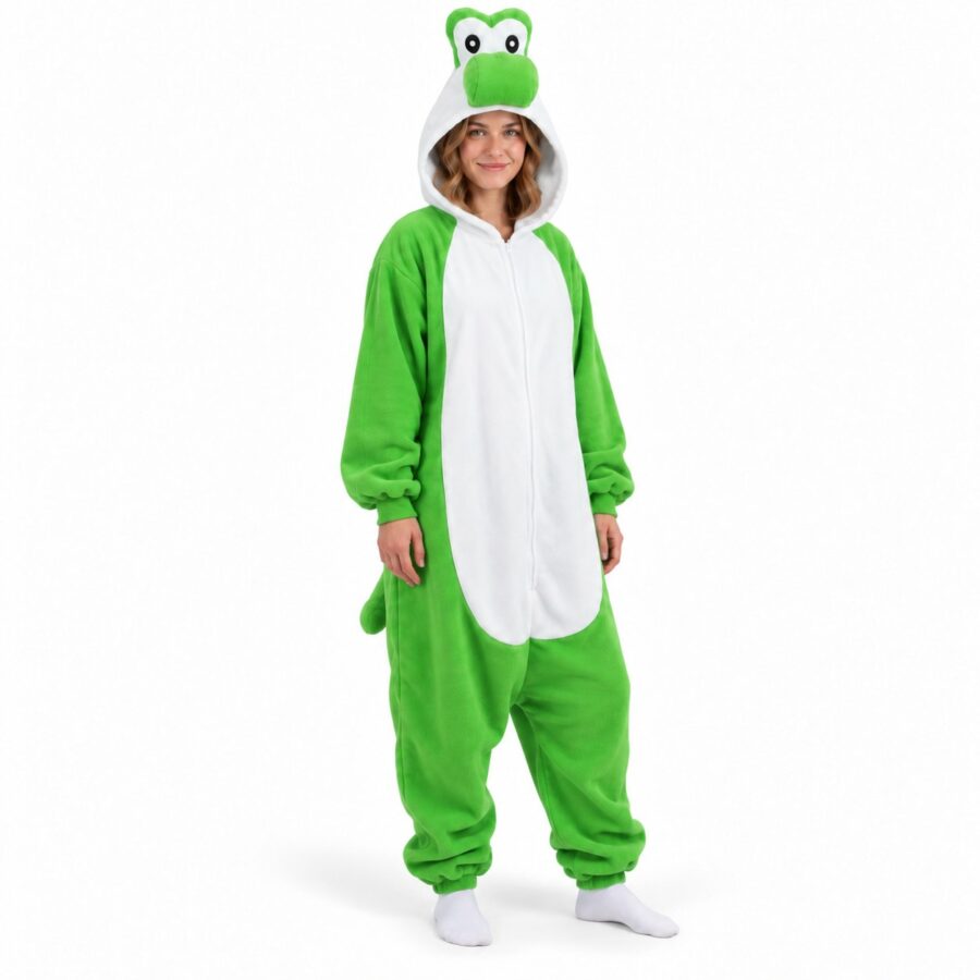 Dinosaur Kigurumi Onesie Green Front Dinosaur Kigurumi Onesie Green Front