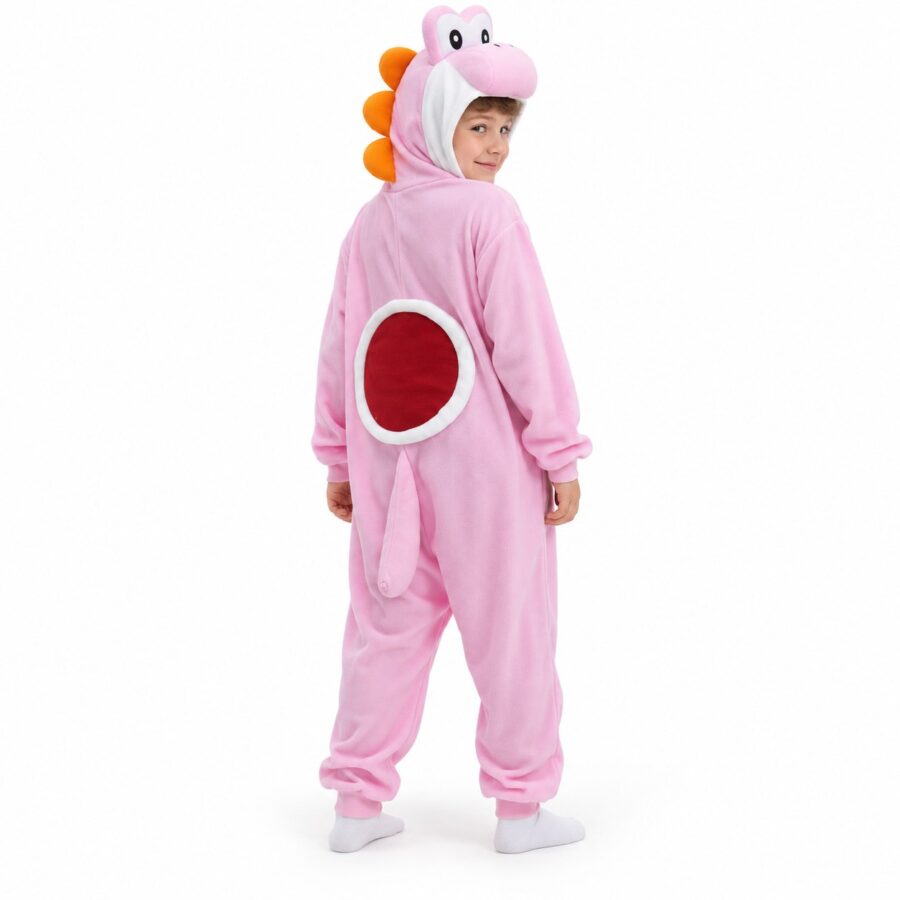 Dinosaur Kigurumi Onesie Pink Back Kid Dinosaur Kigurumi Onesie Pink Back Kid