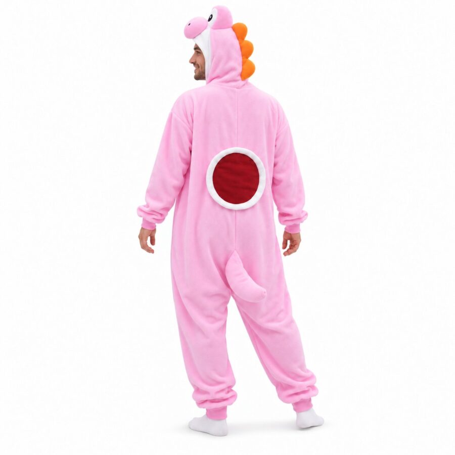 Dinosaur Kigurumi Onesie Pink Back Man Dinosaur Kigurumi Onesie Pink Back Man